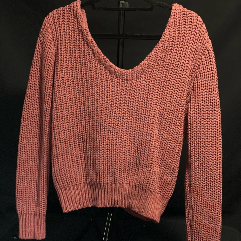 L.A. Hearts Salmon Open Back Sweater